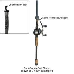 Close-up of DynoGoods rod sleeve showing 77 inch length