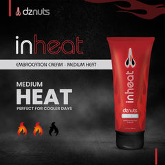 dznuts InHeat Embrocation Cream on skin provides lasting warmth during chilly descents