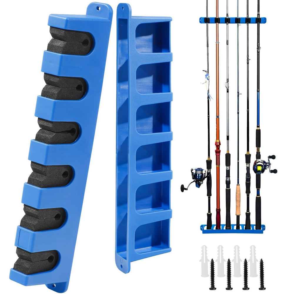 DZrudun vertical fishing rod holder mounted on wall