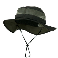 e4Hats.com big size Taslon UV bucket hat charcoal front view, sun protection in outdoor settings
