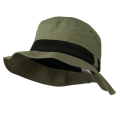 e4Hats Talson UV bucket hat olive, front view with breathable mesh
