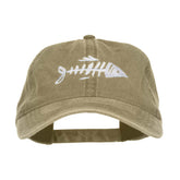 e4Hats fish bone embroidery front view for a unique fishing-inspired look