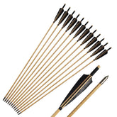 e5e10 33in wooden arrow with turkey feather fletching for precise target practice.