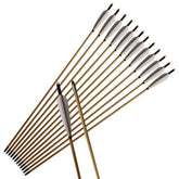 e5e10 33inch wooden arrows with turkey feather fletching improve flight stability for practice.
