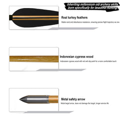 e5e10 33inch wooden arrows wooden shaft visible with 5/16-inch diameter.