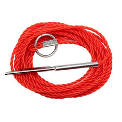 Close-up of poly fishing stringer material in red