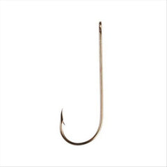 Eagle Claw 214EL-1 Aberdeen hook in bronze reduces glare for light-tackle use.