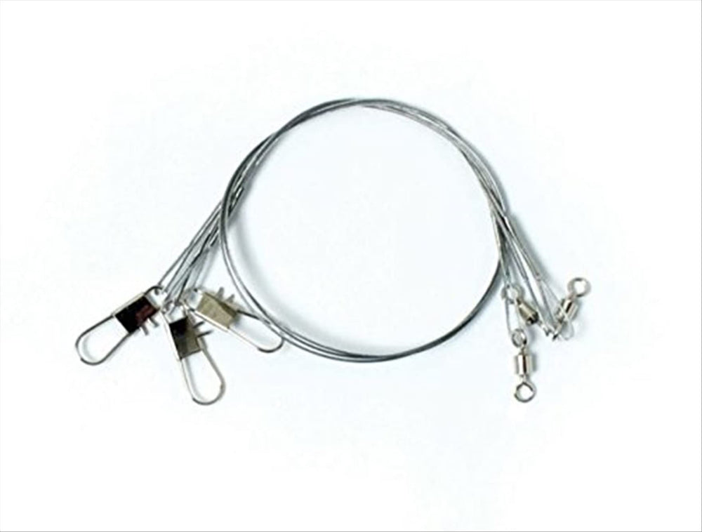 Eagle Claw 9-inch steel leader offering durable 30 lb test for knot strength.