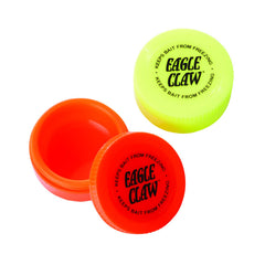 Eagle Claw Bait Pucks pair demonstrates compact, organized bait storage for ice fishing.