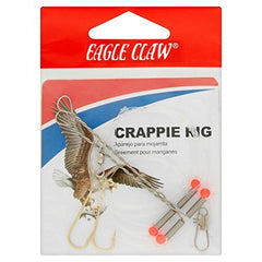 Eagle Claw Crappie RIG-1 close-up shows durable hooks for crappie fishing.