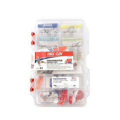Eagle Claw Fresh Water Tackle Kit box front shows 83-piece versatility for freshwater fishing.