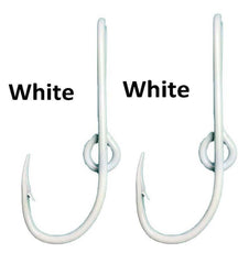 Eagle Claw two white hat hook pins displayed as a cap accessory.