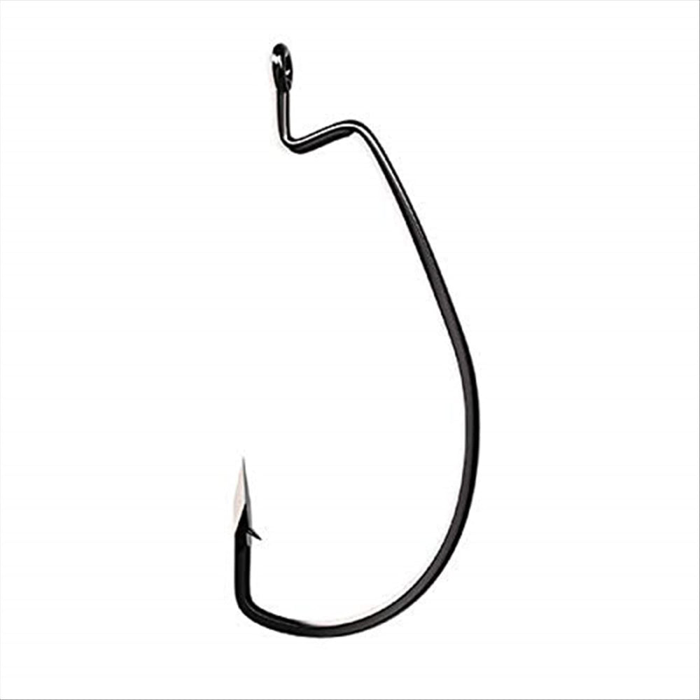 Eagle Claw Lazer Trokar Magworm hook 3/0 in black chrome ready for fast penetration and strong holds.