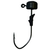 Eagle Claw LS Pro-V Finesse Jig 1/16oz Black closeup shows premium Pro-V hook for finesse fishing.