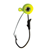 Eagle Claw PRO-V WDLESS Eagle Eye Jig chartreuse front-angle ready for casting.