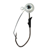 Eagle Claw PRO-V WDLESS Eagle Eye Jig in pearl white, close-up view shows high-visibility lure