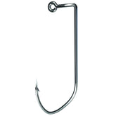 Eagle Claw Trokar Pro-V 570 jig hook, platinum chrome, front view, for precise jigging performance