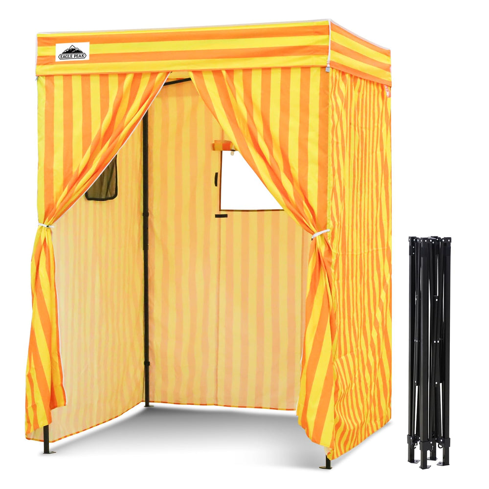 EAGLE PEAK Flex Compact 5x5 canopy top view shows portable privacy for photoshoots.