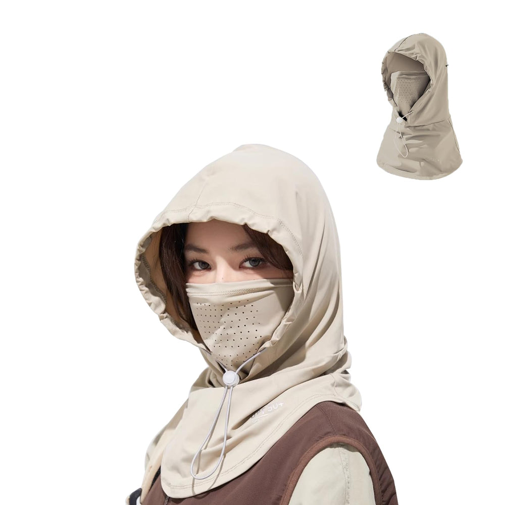 Eaonitu UV Face Cover Sun Hat with ponytail back for active outdoor days.