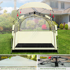 Eapele All Weather Shelter mesh windows provide ventilation and airflow.