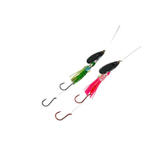 Loch Ness Tackle early-season squid skirt lure in green and pink – UV coated 2.5 inch