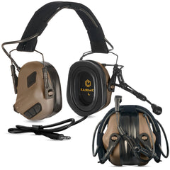 EARMOR M32 Plus headset front view showing compact design for all-day comfort at the range.