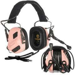 EARMOR M32 Plus headset front view highlighting compact design for range use.