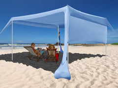 easierhike beach canopy 10x10ft setup provides quick shade at the beach