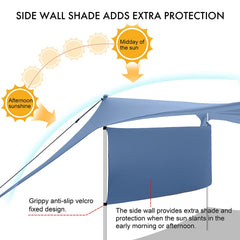 easierhike beach canopy sidewalls extend sun protection during afternoon glare