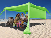 easierhike Beach Canopy top view shows 10x10ft shade space for family use