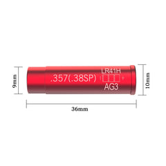 Eastern Tactical Supply 357 bore sight battery kit included for immediate use.