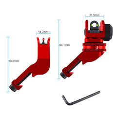 Eastern Tactical Supply compact 45-degree iron sight design to save rail space.
