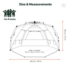 Easthills Outdoors Instant Shader interior reveals roomy 99 inch space for comfort