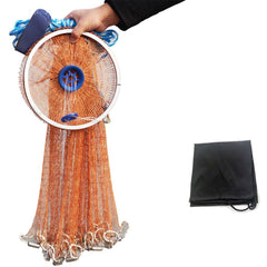 EASY BIG cast net with aluminum-frame frisbee design enables smooth throws and full spread.