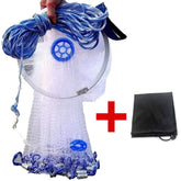 EASY BIG cast net with aluminum frame ready for a smooth throw and quick bait collection.
