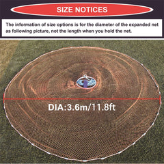 EASY BIG cast net heavy-weight sinker sinks fast and secures bait.