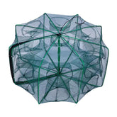 Foldable bait trap net in folded, portable form
