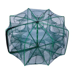 Foldable bait trap net in folded, portable form