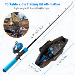 Kid-friendly easy-cast closed-face reel on a lightweight rod