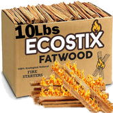 EasyGo Eco-Stix fatwood fire starter bundle, 10 lb, ready for quick ignition.