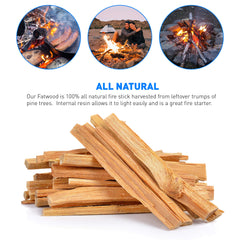 EasyGo fatwood sticks from ocote pine resin for reliable camping fires.