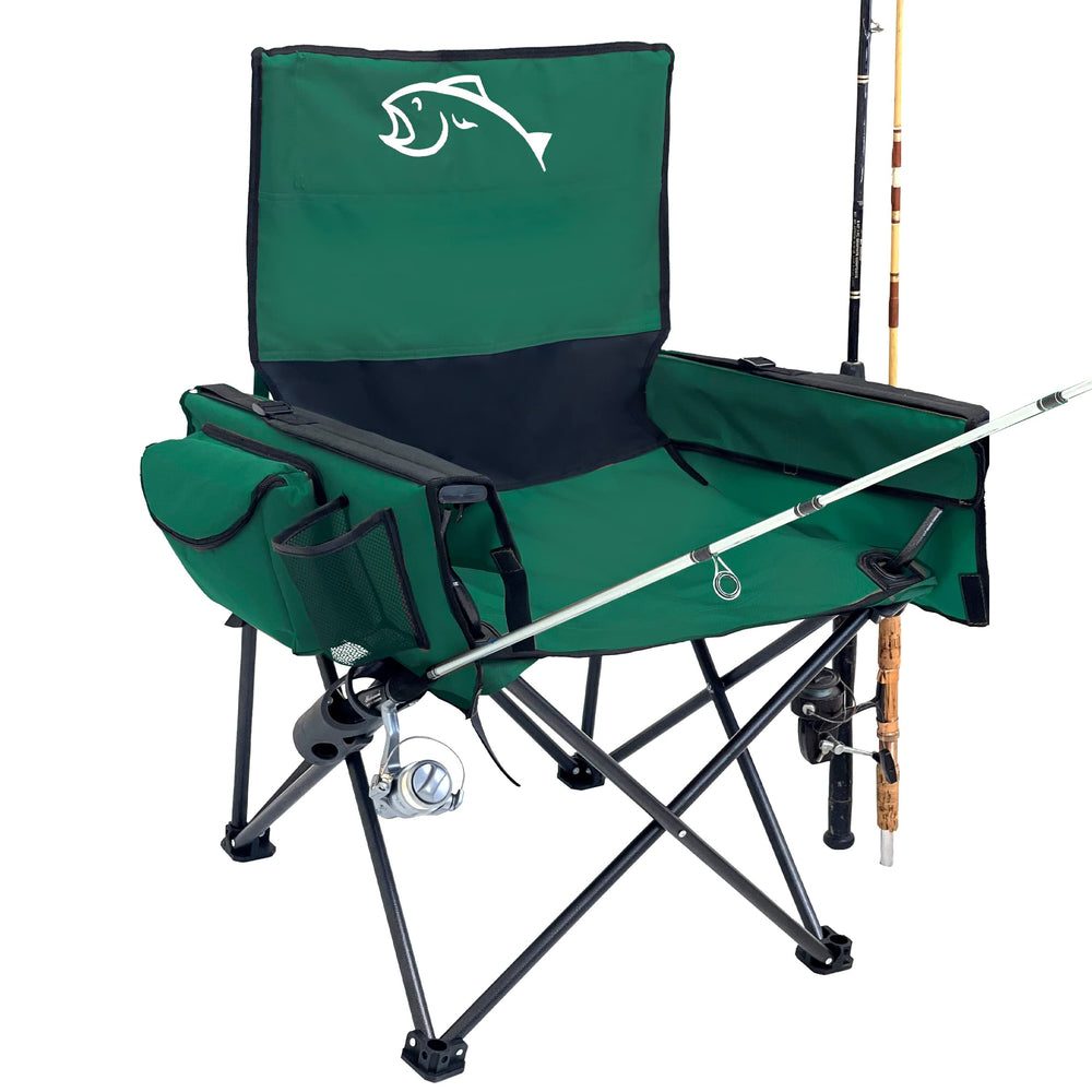 EasyGo Fishing Chair with rod holder for hands-free fishing