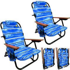 EasyGo Product backpack beach chair blue open shows lounge ready design for seaside relaxation