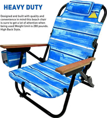 EasyGo Product Beach Chair side cup holder for easy beverage access.