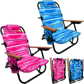 EasyGo Product backpack beach chair front view offers compact, portable seating.