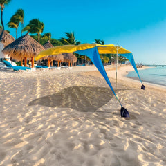 EASYGO Shark Fin Shade top-pole extension demonstrating umbrella-style deployment