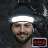 Easymaxx Rechargeable Headlamp Beanie with 230-degree wide beam for broad nighttime visibility