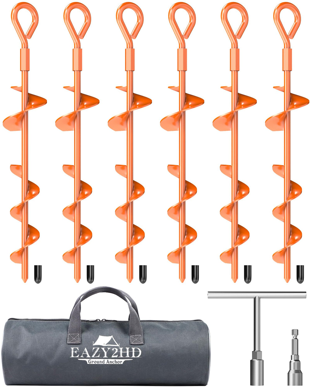 Eazy2hD ground anchors-spiral-penetration deliver deep stabilization for windy outdoor setups.