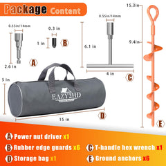 Eazy2hD tent-stakes-6pack-in-ground show sturdy metal stakes ready for camping.