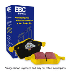 EBC Yellowstuff brake pad in packaging showcases ready-to-install performance for trucks and cars.